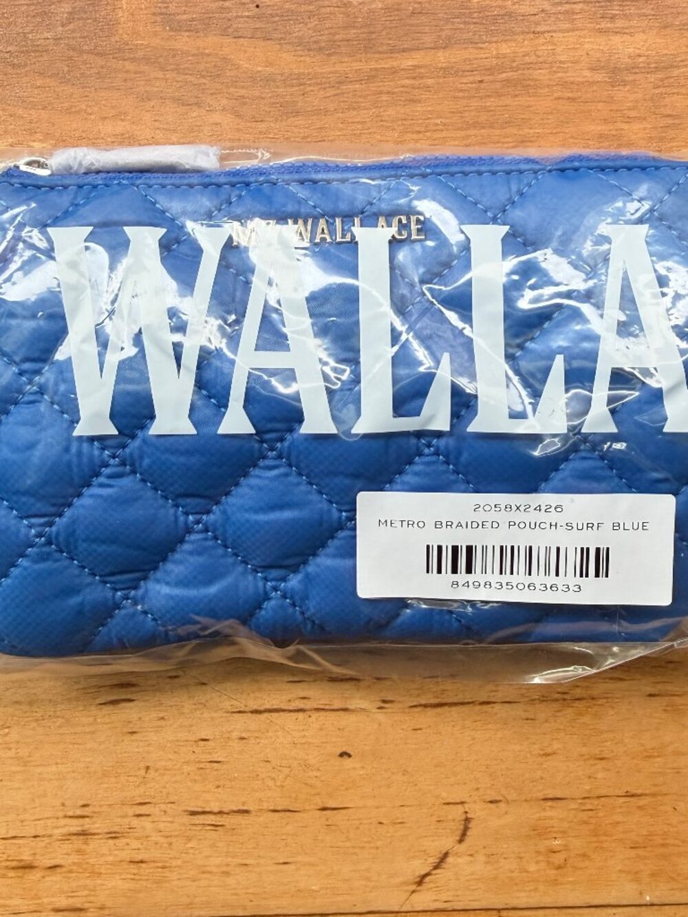NIP MZ Wallace Surf Blue Metro Braided Pouch